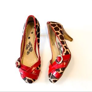 Naughty Monkey Red Animal Printed Heels